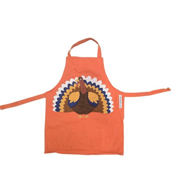Williams-Sonoma Kids Turkey Apron Orange turkey Design Cotton Thanksgiving Fall - Picture 7 of 7